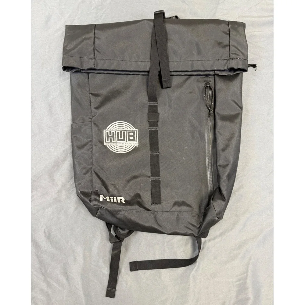 MiiR Rolltop Backpack Black HUB Hopworks Urban Brewery Commuter Bag